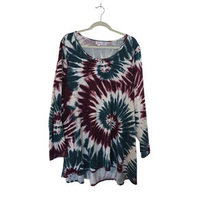 lularoe 3XL Tie Dye Shirt Purple Blue Women's Shirt